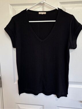 Rag & Bone black ribbed short sleeve top | Size small